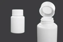 50ml pill and capsule plastic jar with child-resistant cap - available in a package with 12 pcs. 50ml pill and capsule plastic jar with child-resistant cap - available in a package with 12 pcs.