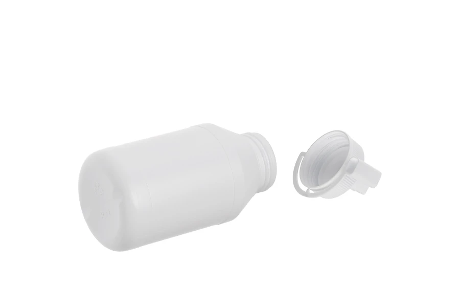 Flacone in plastica da 300 ml con tappo di flusso