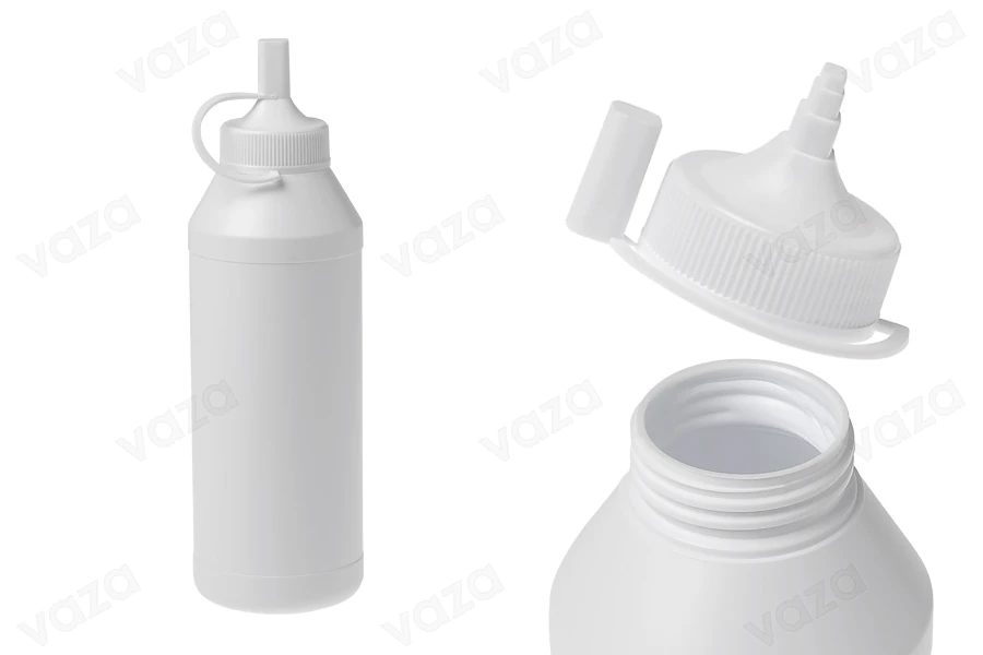 Flasche mit 600ml Kunststoff mit Durchflusskappe-εικόνα_διαστάσεις