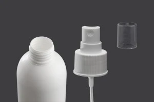 Bouteille de 300 ml en plastique blanc avec vaporisateur et couvercle transparent-2
