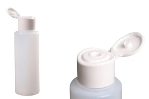 Μπουκάλι πλαστικό 100ml ημιδιάφανο με καπάκι flip top-1