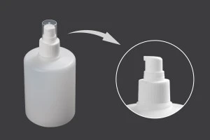 Bouteille en plastique de 300 ml avec pompe 24/410 et couvercle pour les antiseptiques pour les mains et les produits de nettoyage-1