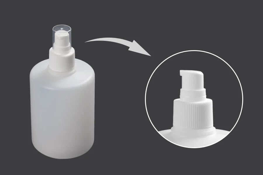 Μπουκάλι πλαστικό 300 ml με αντλία 24/410 και καπάκι για αντισηπτικά χεριών και προϊόντα καθαρισμού Μπουκάλι πλαστικό 300 ml με αντλία 24/410 και καπάκι για αντισηπτικά χεριών και προϊόντα καθαρισμού