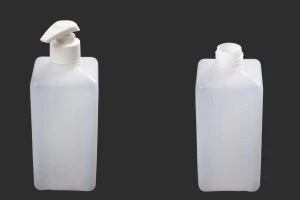 Μπουκάλι πλαστικό 500 ml τετράγωνο με λευκή αντλία 28/410 για αντισηπτικό, προϊόντα καθαρισμού και περιποίησης-2