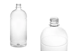 1000ml transparent plastic bottle with 28/410 finish - available in a package with 10 pcs-1