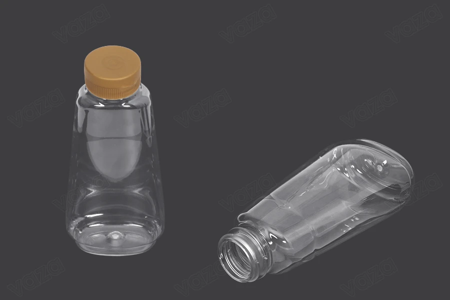 Transparente Plastikflasche 350ml für Ketchup, Senf, Honig - 10 Stück-bildabmessungen