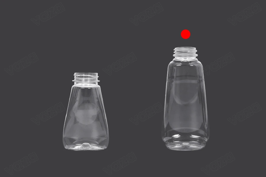 Transparente Plastikflasche 350ml für Ketchup, Senf, Honig - 10 Stück-bildgruppe