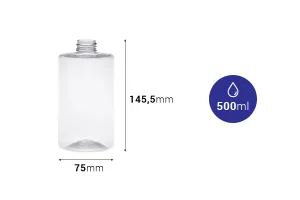 PET-Flasche 500 ml zylindrisch transparent (28/410) - 10 Stück-2