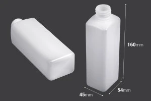 Bouteille carrée semi-transparente en plastique de 300 ml 28/410-2