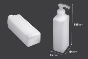 Bouteille carrée semi-transparente en plastique de 300 ml 28/400-2