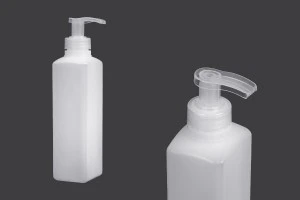 Bouteille carrée semi-transparente en plastique de 300 ml 28/400-1