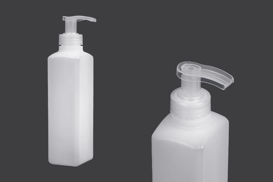 Μπουκάλι πλαστικό τετράγωνο 300ml ημιδιάφανο με αντλία (28/400) Μπουκάλι πλαστικό τετράγωνο 300ml ημιδιάφανο με αντλία (28/400)