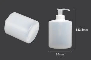 Μπουκάλι πλαστικό κυλινδρικό 400 ml ημιδιάφανο με αντλία (28/400)-2