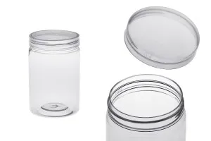 Transparent 250ml PET jar with cap in size 65x101,5mm -available in a package with 12 pcs-1