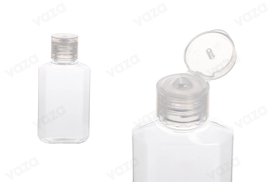Bottiglia in PET da 60 ml con tappo flip top - 12 pz-immagine_prodotto