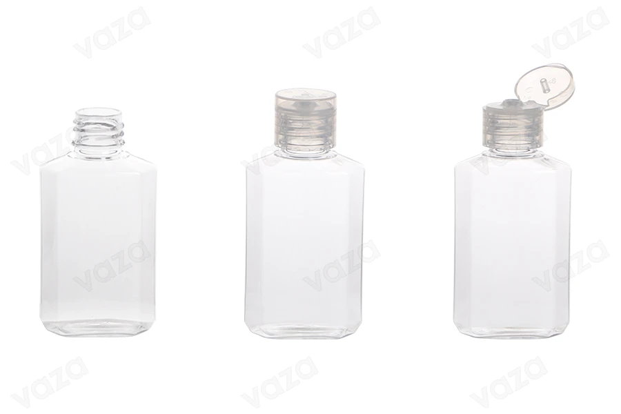 Bottiglia in PET da 60 ml con tappo flip top - 12 pz-dimensioni_immagine