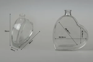 Μπουκαλάκι 30 ml γυάλινο σε σχήμα καρδιάς-2