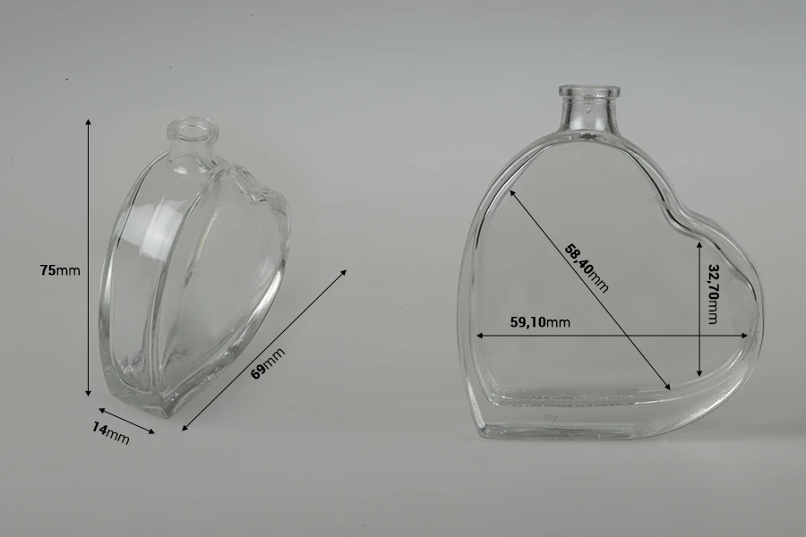 Μπουκαλάκι 30 ml γυάλινο σε σχήμα καρδιάς Μπουκαλάκι 30 ml γυάλινο σε σχήμα καρδιάς