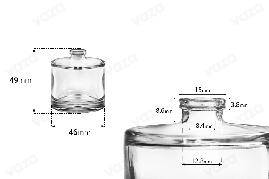 Μπουκάλι αρωμάτων 30 ml στρογγυλό με κλείσιμο ασφαλείας "Crimp" 15 mm-εικόνα_διαστάσεις
