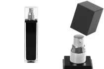 Luxus Kosmetikflasche 100 ml schwarz mit Pumpe und Deckel