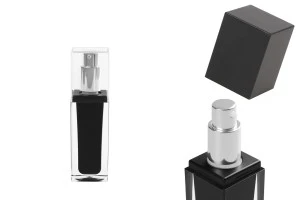 Μπουκαλάκι πολυτελείας 30 ml μαύρο με αντλία και καπάκι-2