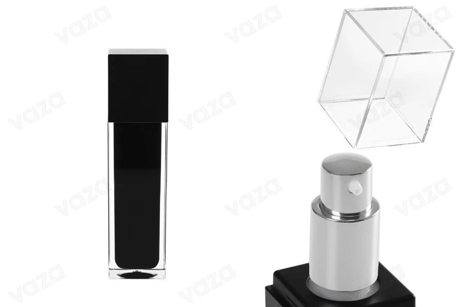 Μπουκαλάκι πολυτελείας 60 ml μαύρο με αντλία και καπάκι-εικόνα_προϊοντική