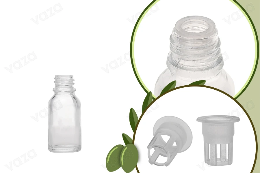 Petite bouteille en verre transparent pour une portion d'huile d'olive de 20 ml Petite bouteille en verre transparent pour une portion d'huile d'olive de 20 ml-εικόνα_προϊοντική