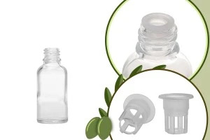 Bottle of olive oil 30 ml glass transparent-1