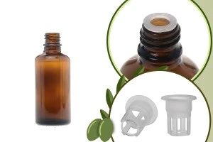 Braunglasflasche für Olivenöl Einzelportion 50 ml-1