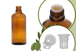 Braunglasflasche für Olivenöl Einzelportion 100 ml-1