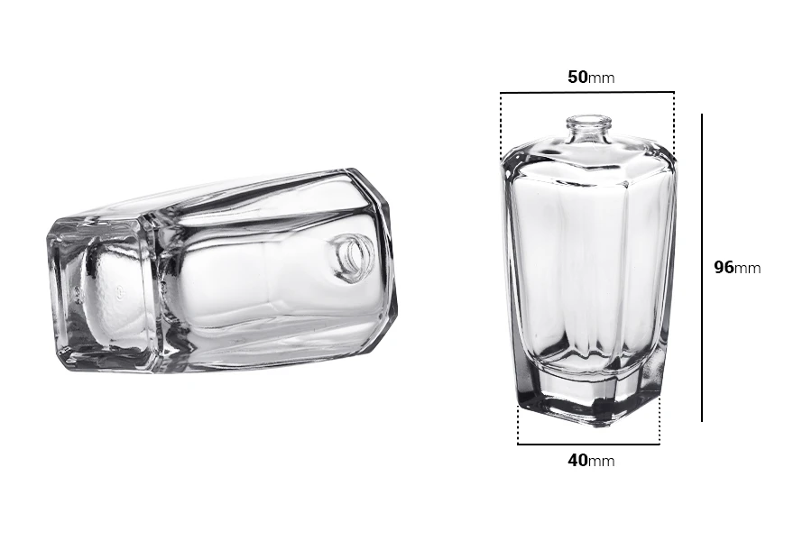 Μπουκάλι αρωμάτων γυάλινο 100 ml με στόμιο crimp 15 mm σε ιδιαίτερο σχήμα Μπουκάλι αρωμάτων γυάλινο 100 ml με στόμιο crimp 15 mm σε ιδιαίτερο σχήμα