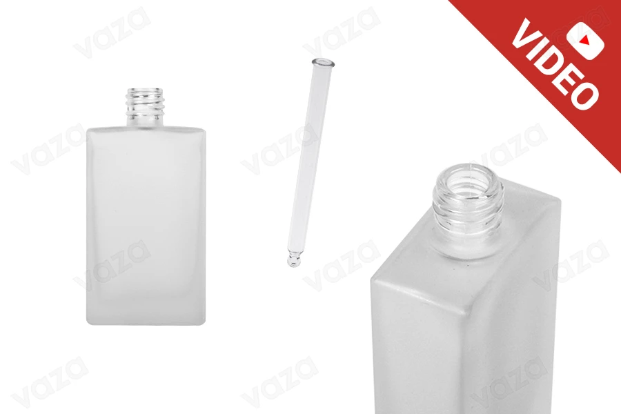 60 ml Parfümflasche aus Mattglas für kosmetische Zwecke (Glaspipette im Lieferumfang enthalten)-produktbild