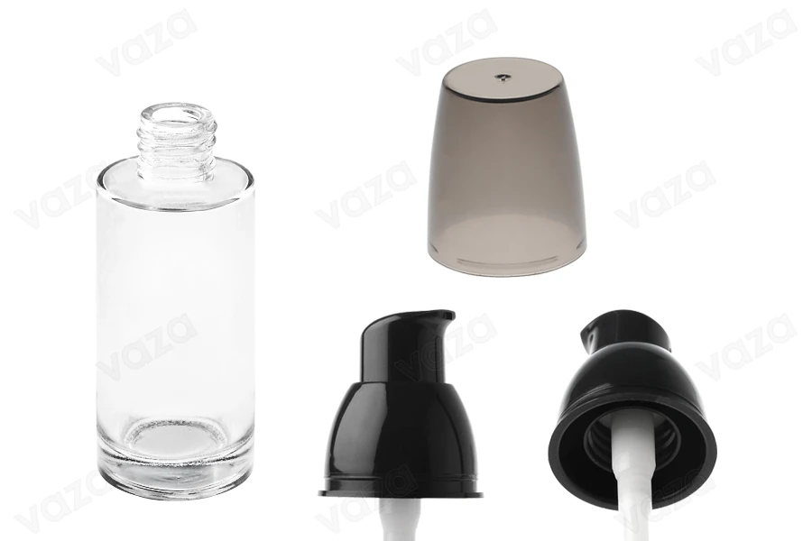 Botiglietta rotonda  in vetro per crema 30 ml-
