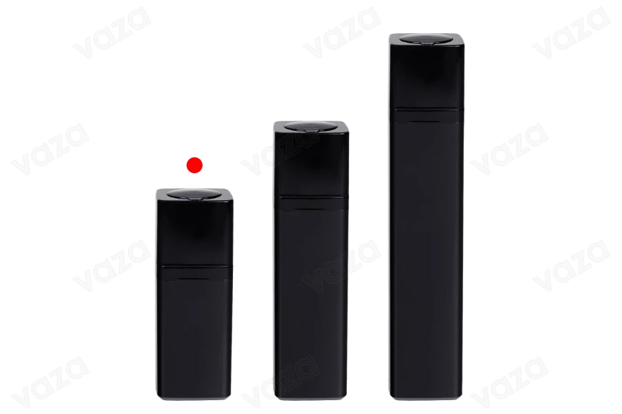 Bouteille airless en acrylique de 15 ml en couleur noire - 5 pcs-photo_groupe