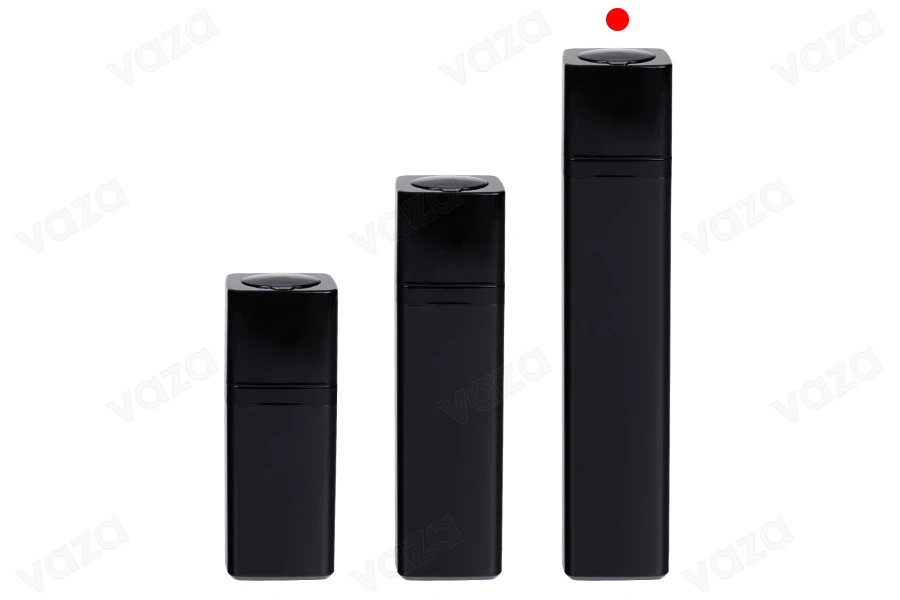 Bouteille airless en acrylique de 50 ml en couleur noire - 5 pcs-photo_groupe