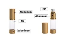 Μπουκάλι airless για κρέμα 15 ml με ακρυλικό διάφανο σώμα και πλαστικό χρυσό ματ καπάκι Μπουκάλι airless για κρέμα 15 ml με ακρυλικό διάφανο σώμα και πλαστικό χρυσό ματ καπάκι