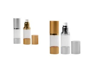 30ml Airless-Cremeflasche mit transparentem Acrylgehäuse und Aluminiumdeckel-1