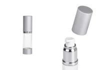 Μπουκάλι airless ακρυλικό για κρέμα 15 ml με διάφανο σώμα  και καπάκι αλουμινίου