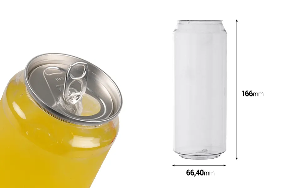 Flacon en plastique (PET) 500 ml transparent avec bouchon en aluminium (nécessite l'utilisation d'une machine à fermer) - 100 pcs Flacon en plastique (PET) 500 ml transparent avec bouchon en aluminium (nécessite l'utilisation d'une machine à fermer) - 100 pcs