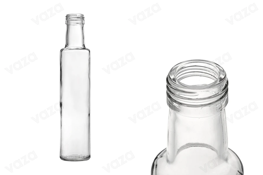Transparent 250ml Dorica glass bottle for olive oil and vinegar with PP31.5 finish - available in a package with 50 pcs-εικόνα_προϊοντική