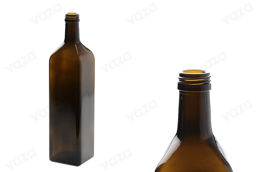 1000ml Uvag marasca glass bottle for olive oil with PP31.5 mouth - available in a package with 20 pcs-image_dimensions