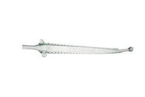 Handgemachte Flasche in die Form eines Störs aus mundgeblasenem Glas 61 cm mit Naturkorken-2
