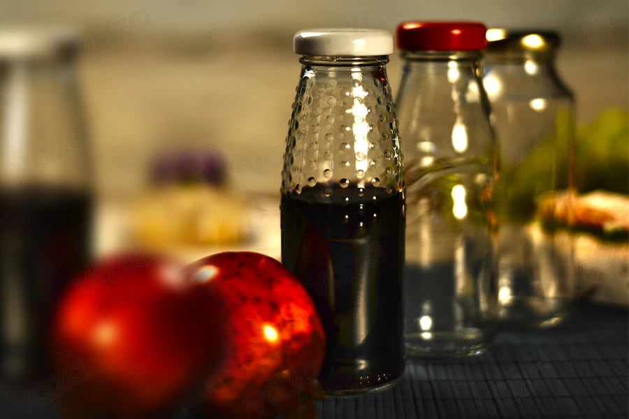 Bottle for juice 200 ml glass transparent Bottle for juice 200 ml glass transparent-image_dimensions
