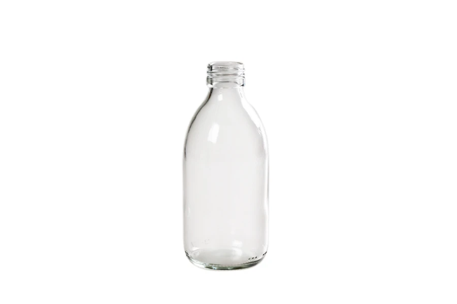 Bottiglia di vetro trasparente da 250 ml. Bottiglia di vetro trasparente da 250 ml.