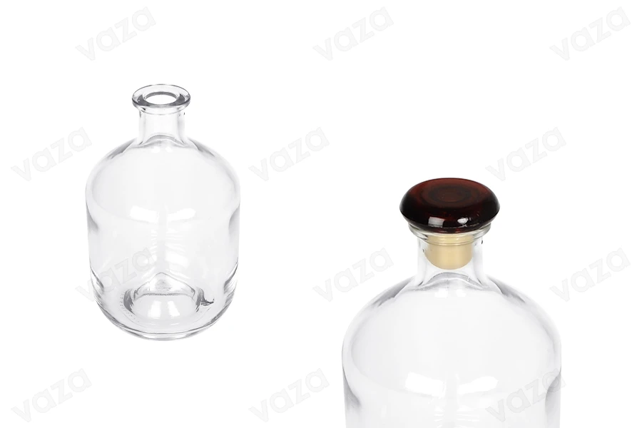 Cylindrical 500ml spirit glass bottle-image_dimensions