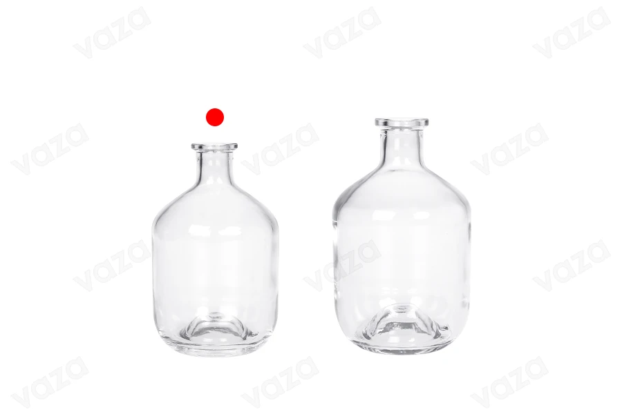 Cylindrical 500ml spirit glass bottle-