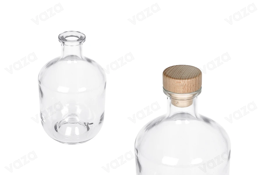 Bouteille en verre de 700 ml de forme cylindrique pour boissons alcoolisées Bouteille en verre de 700 ml de forme cylindrique pour boissons alcoolisées-photo_dimensions