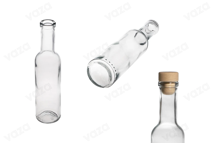 Μπουκάλι γυάλινο 200 ml διάφανο - 25 τμχ-εικόνα_διαστάσεις