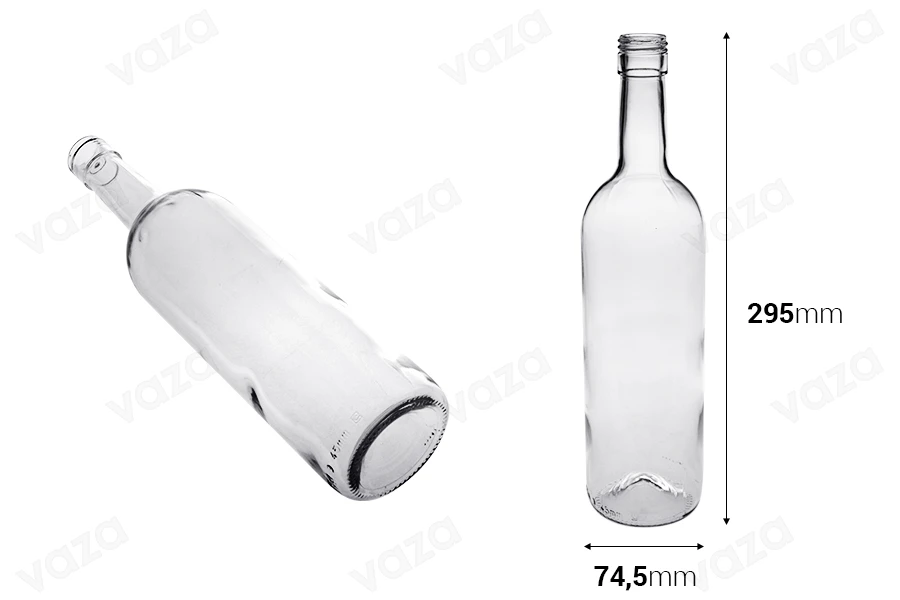 Bouteille en verre de 750 ml Stelvin Leggera PP30 pour le vin - 35 pcs Bouteille en verre de 750 ml Stelvin Leggera PP30 pour le vin - 35 pcs-photo_dimensions
