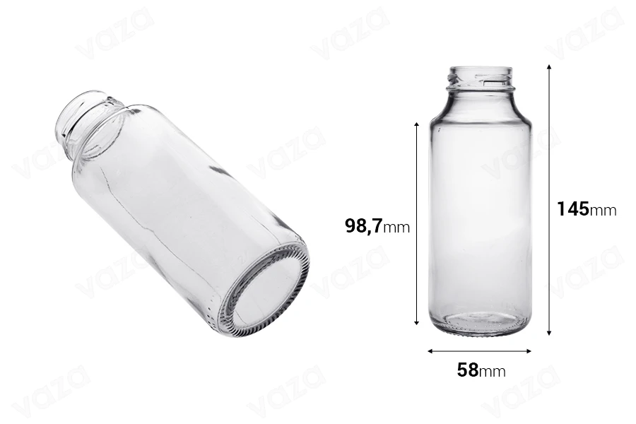 Bouteille en verre 250 ml pour jus - 30 pcs Bouteille en verre 250 ml pour jus - 30 pcs-photo_dimensions